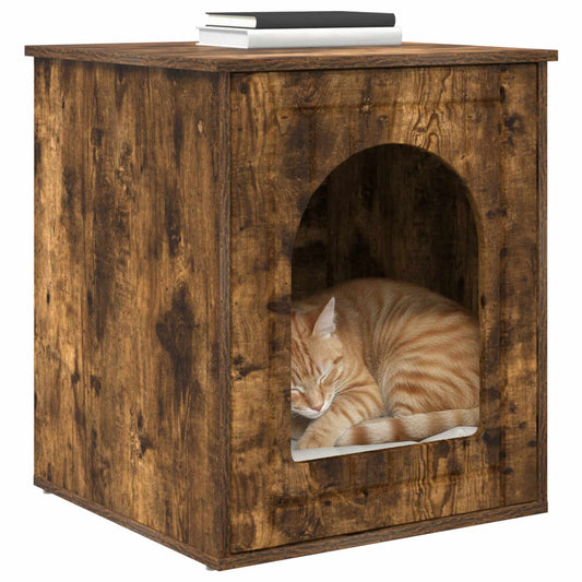 Cat House Smoked Oak 53 x 52 x 62 cm Engineered Wood