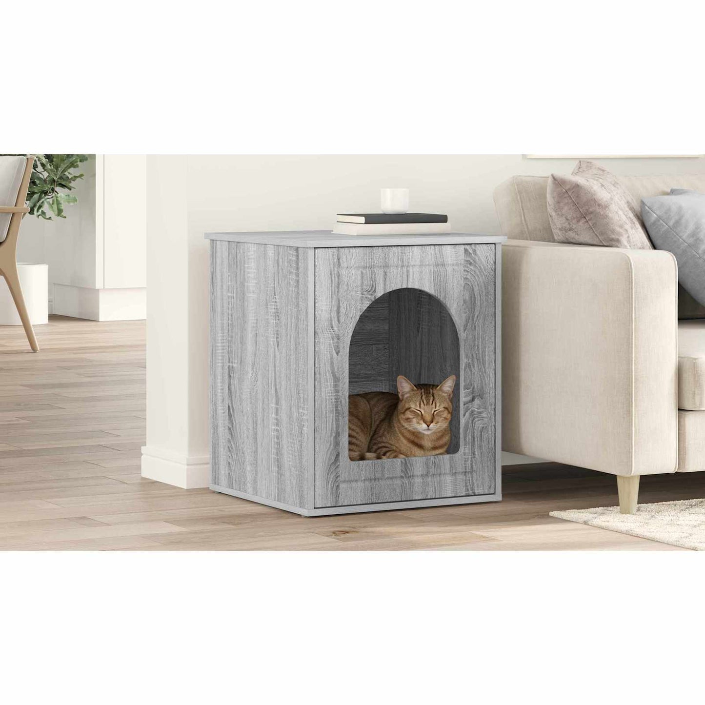 Cat House Grey Sonoma 53 x 52 x 62 cm Engineered Wood