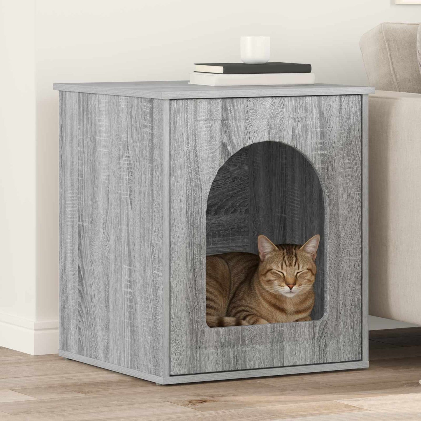 Cat House Grey Sonoma 53 x 52 x 62 cm Engineered Wood