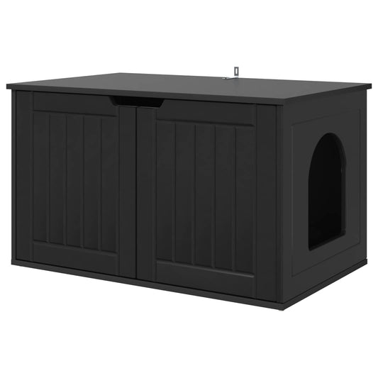 Cat House Black 85 x 55 x 50.5 cm Engineered Wood