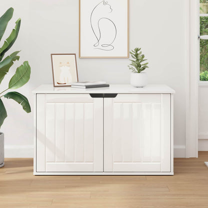 Cat House Gloss White 85 x 55 x 50.5 cm Engineered Wood