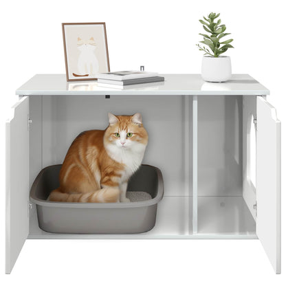 Cat House Gloss White 85 x 55 x 50.5 cm Engineered Wood