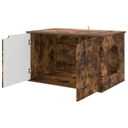 Cat House Smoked Oak 85 x 55 x 50.5 cm Engineered Wood