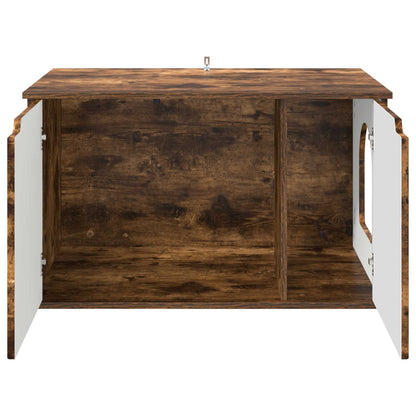 Cat House Smoked Oak 85 x 55 x 50.5 cm Engineered Wood