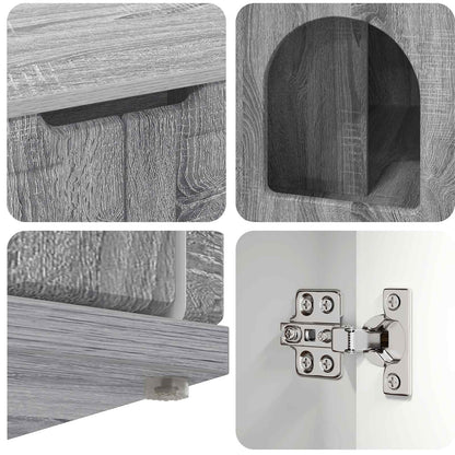 Cat House Grey Sonoma 85 x 55 x 50.5 cm Engineered Wood