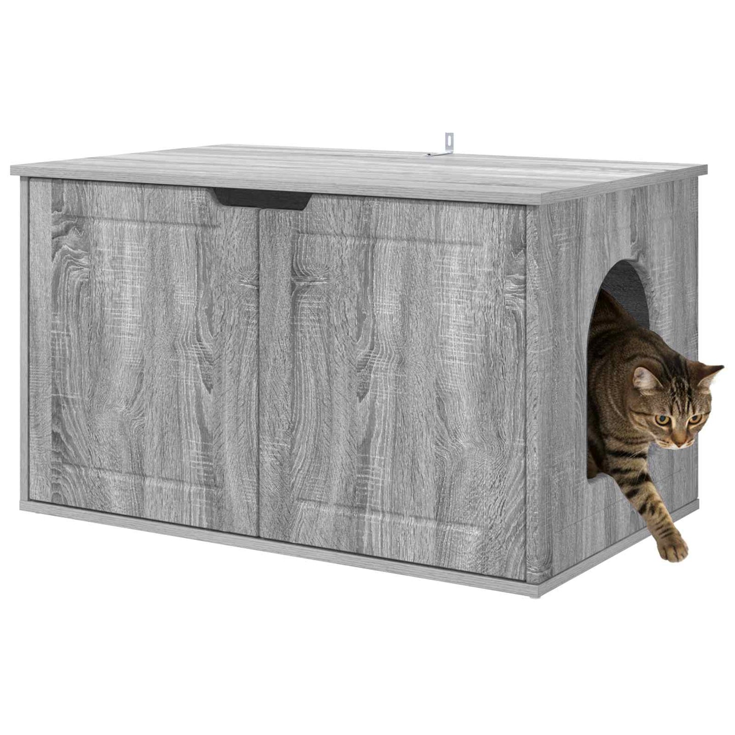 Cat House Grey Sonoma 85 x 55 x 50.5 cm Engineered Wood