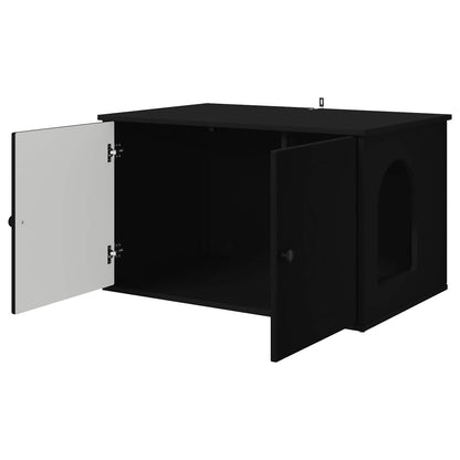 Cat House Black 85 x 55 x 50.5 cm Engineered Wood