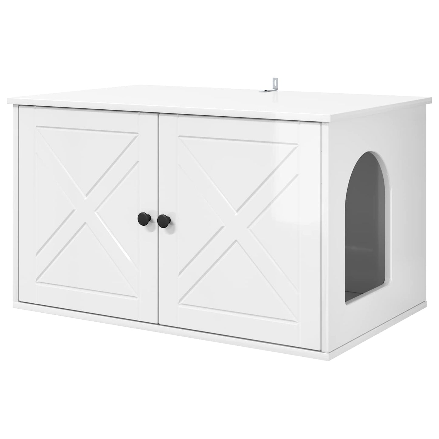 Cat House Gloss White 85 x 55 x 50 cm Engineered Wood