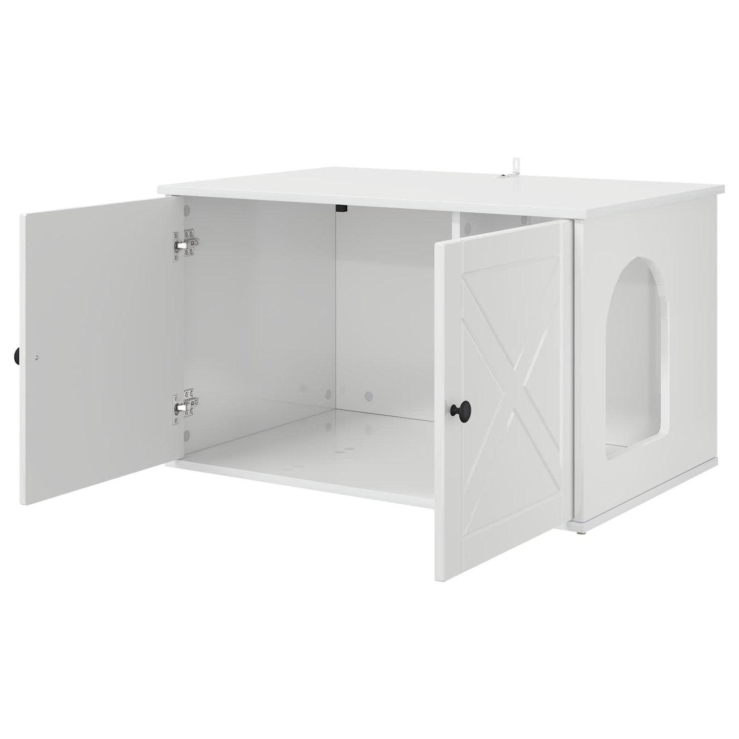 Cat House Gloss White 85 x 55 x 50 cm Engineered Wood