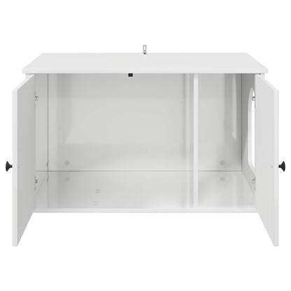 Cat House Gloss White 85 x 55 x 50 cm Engineered Wood