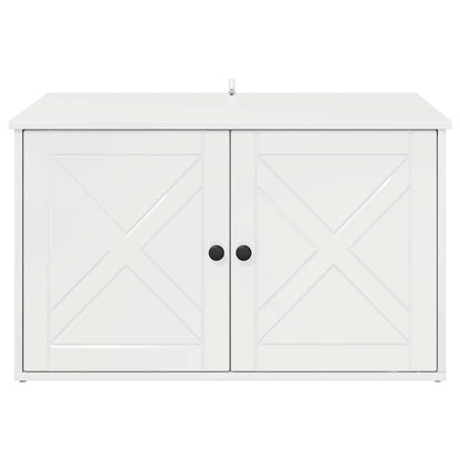 Cat House Gloss White 85 x 55 x 50 cm Engineered Wood