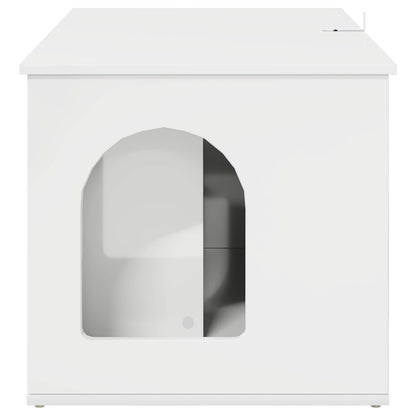 Cat House Gloss White 85 x 55 x 50 cm Engineered Wood