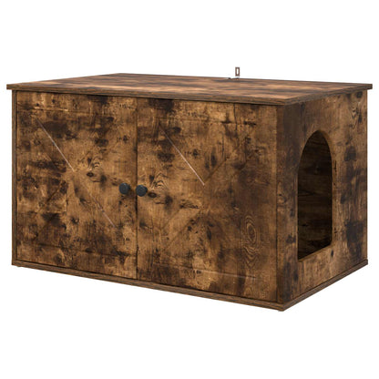 Cat House Smoked Oak 85 x 55 x 50 cm Engineered Wood