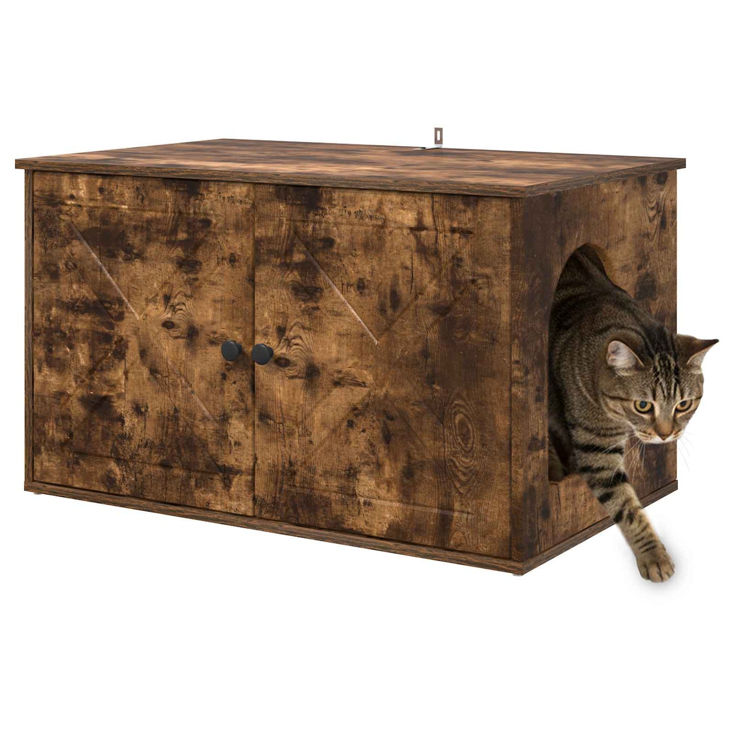 Cat House Smoked Oak 85 x 55 x 50 cm Engineered Wood