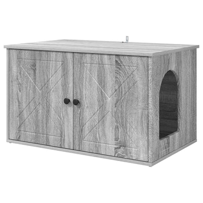 Cat House Grey Sonoma 85 x 55 x 50 cm Engineered Wood