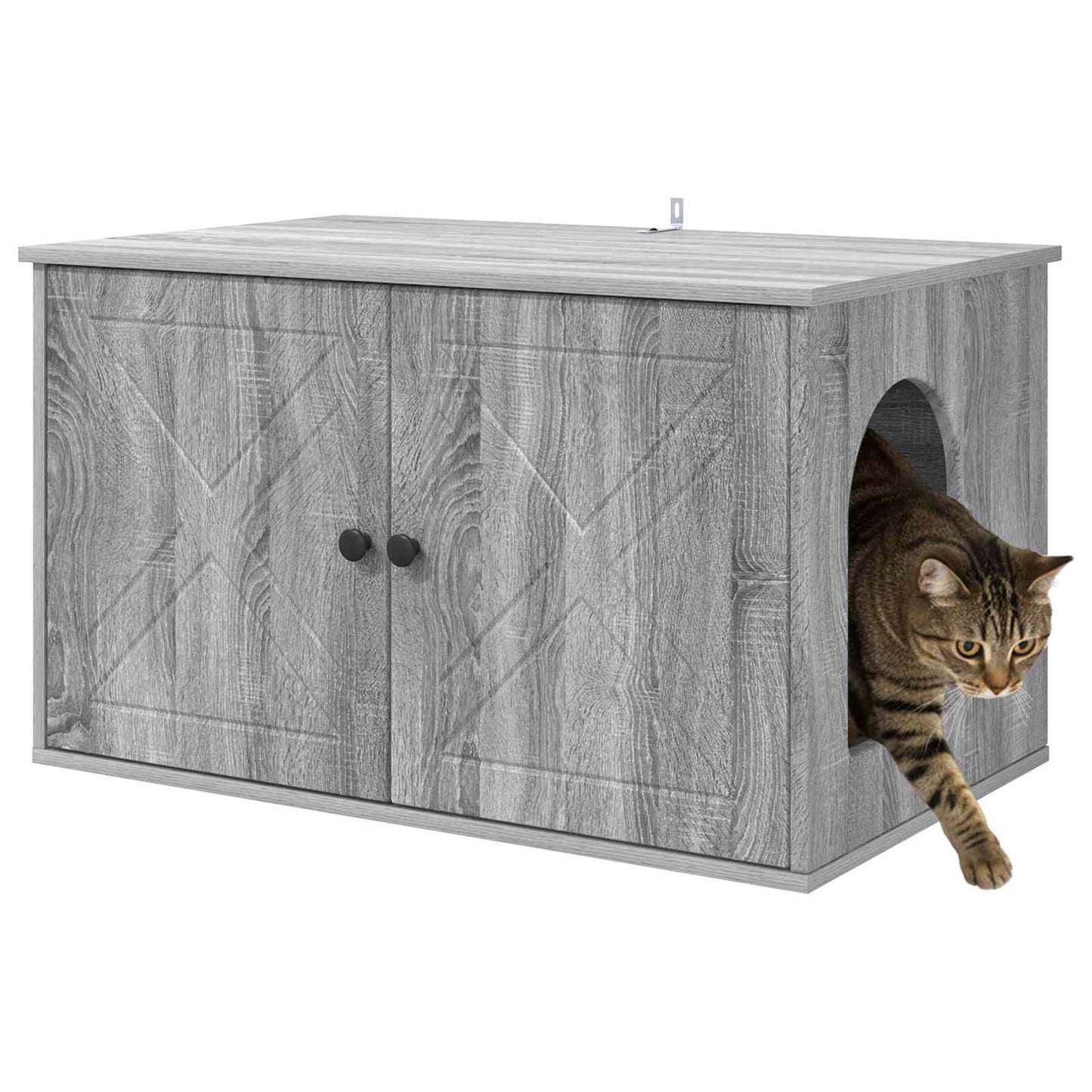 Cat House Grey Sonoma 85 x 55 x 50 cm Engineered Wood