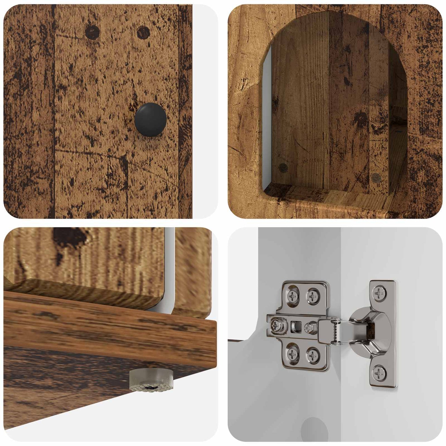Cat House Old Wood 85 x 55 x 50 cm Engineered Wood