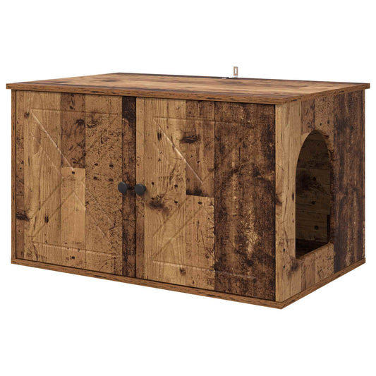 Cat House Old Wood 85 x 55 x 50 cm Engineered Wood