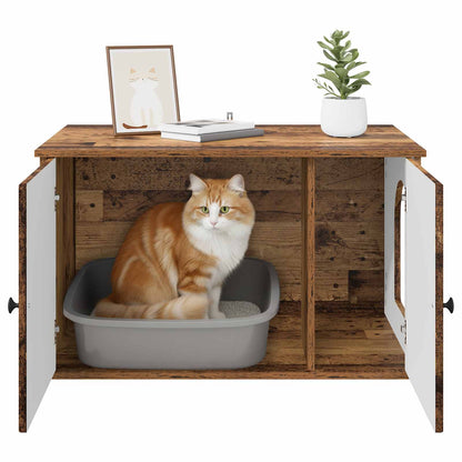 Cat House Old Wood 85 x 55 x 50 cm Engineered Wood