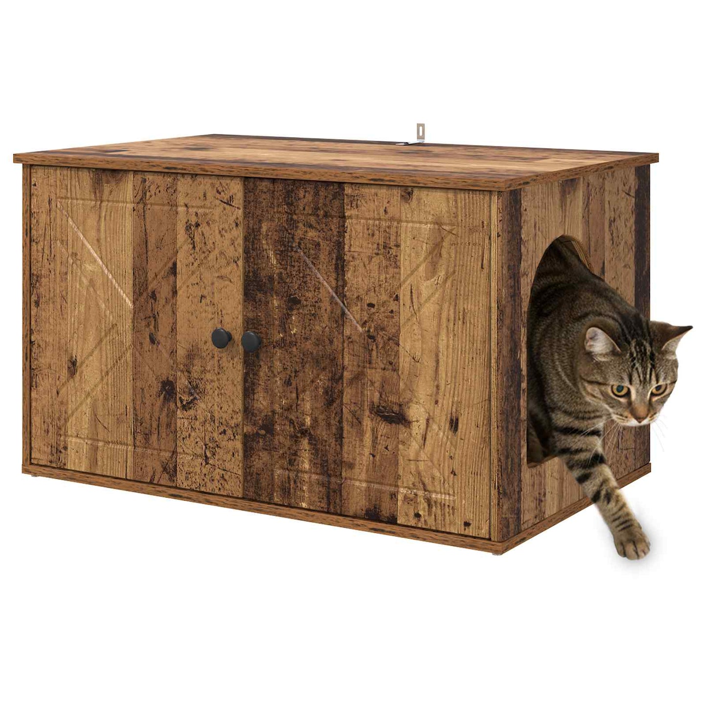 Cat House Old Wood 85 x 55 x 50 cm Engineered Wood