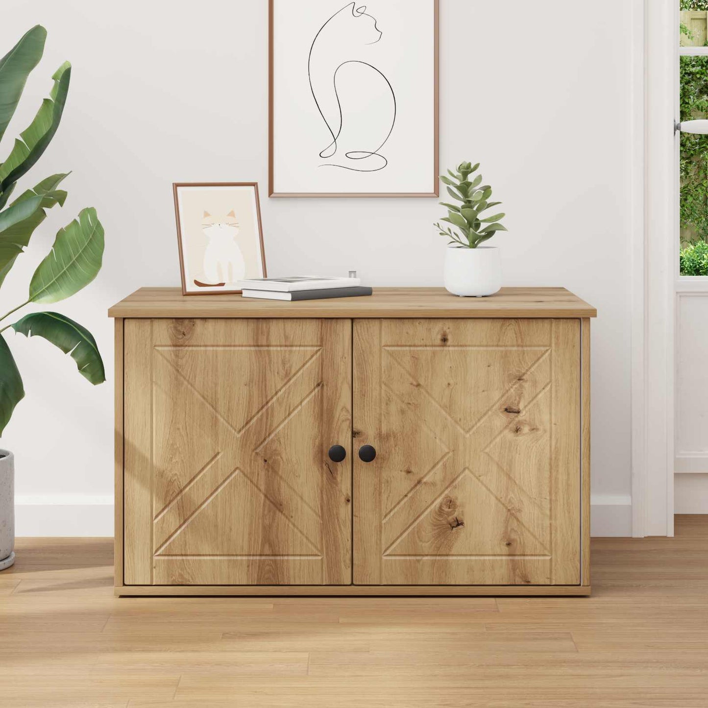 Cat House Artisian Oak 85 x 55 x 50 cm Engineered Wood