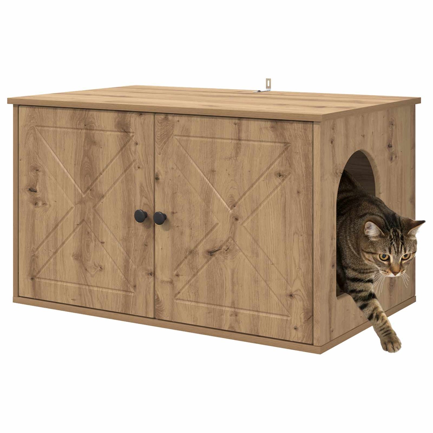 Cat House Artisian Oak 85 x 55 x 50 cm Engineered Wood