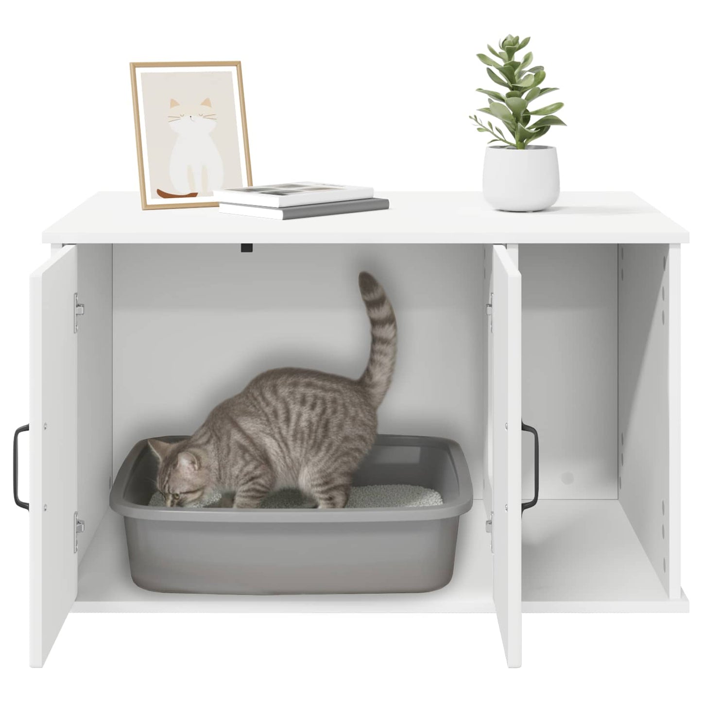 Cat House White 85 x 55 x 50 cm Engineered Wood