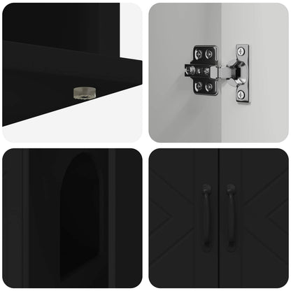 Cat House Black 85 x 55 x 50 cm Engineered Wood