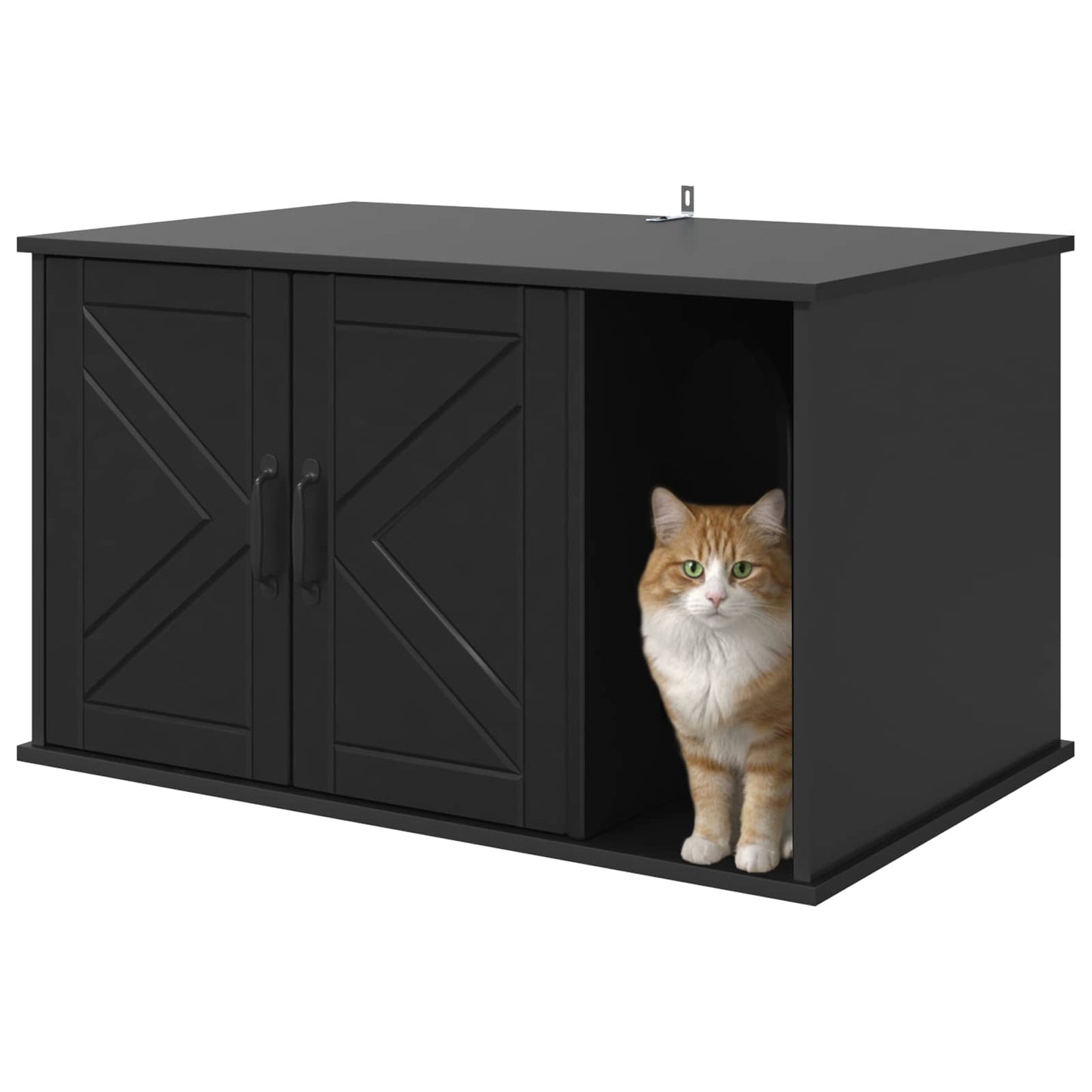 Cat House Black 85 x 55 x 50 cm Engineered Wood