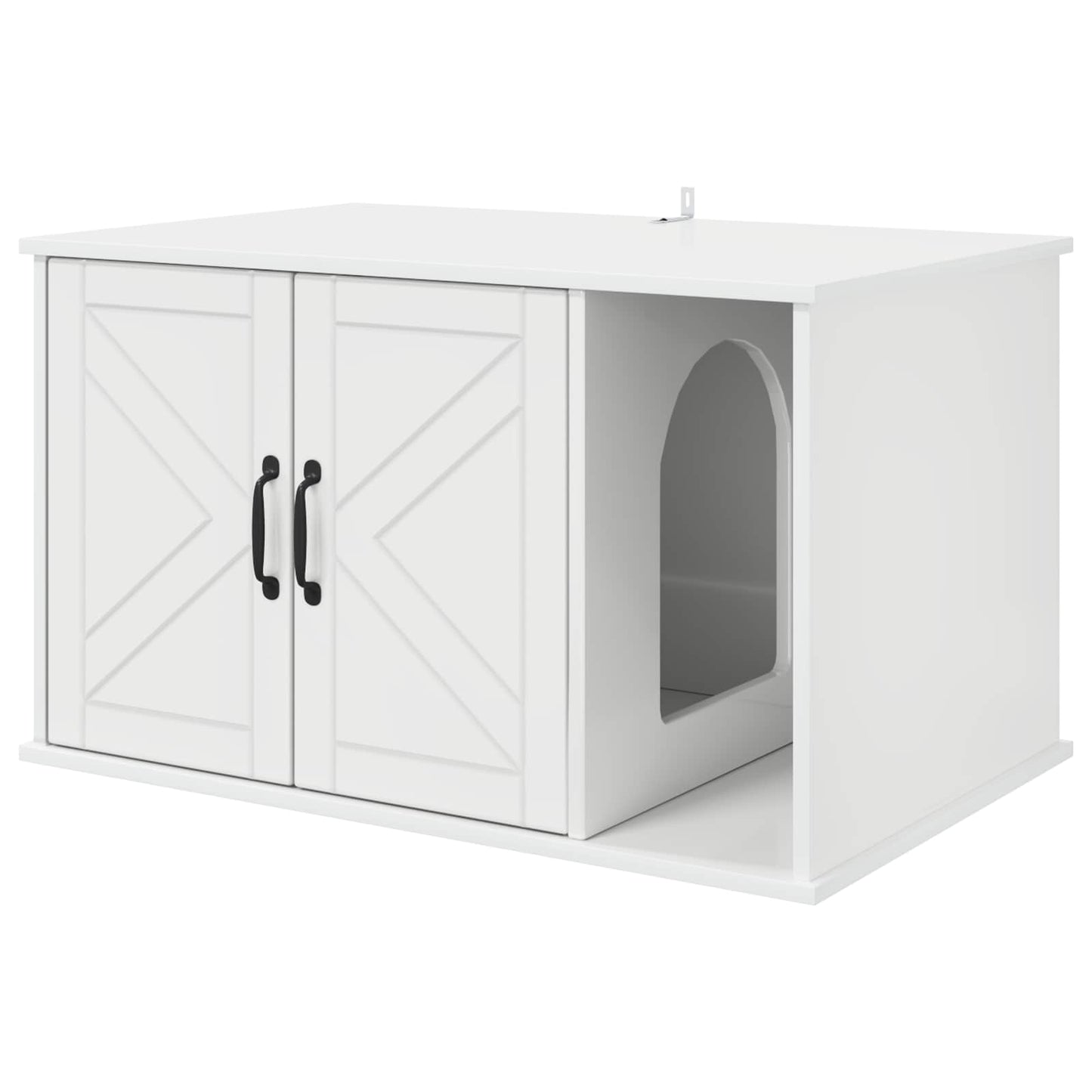 Cat House Gloss White 85 x 55 x 50 cm Engineered Wood