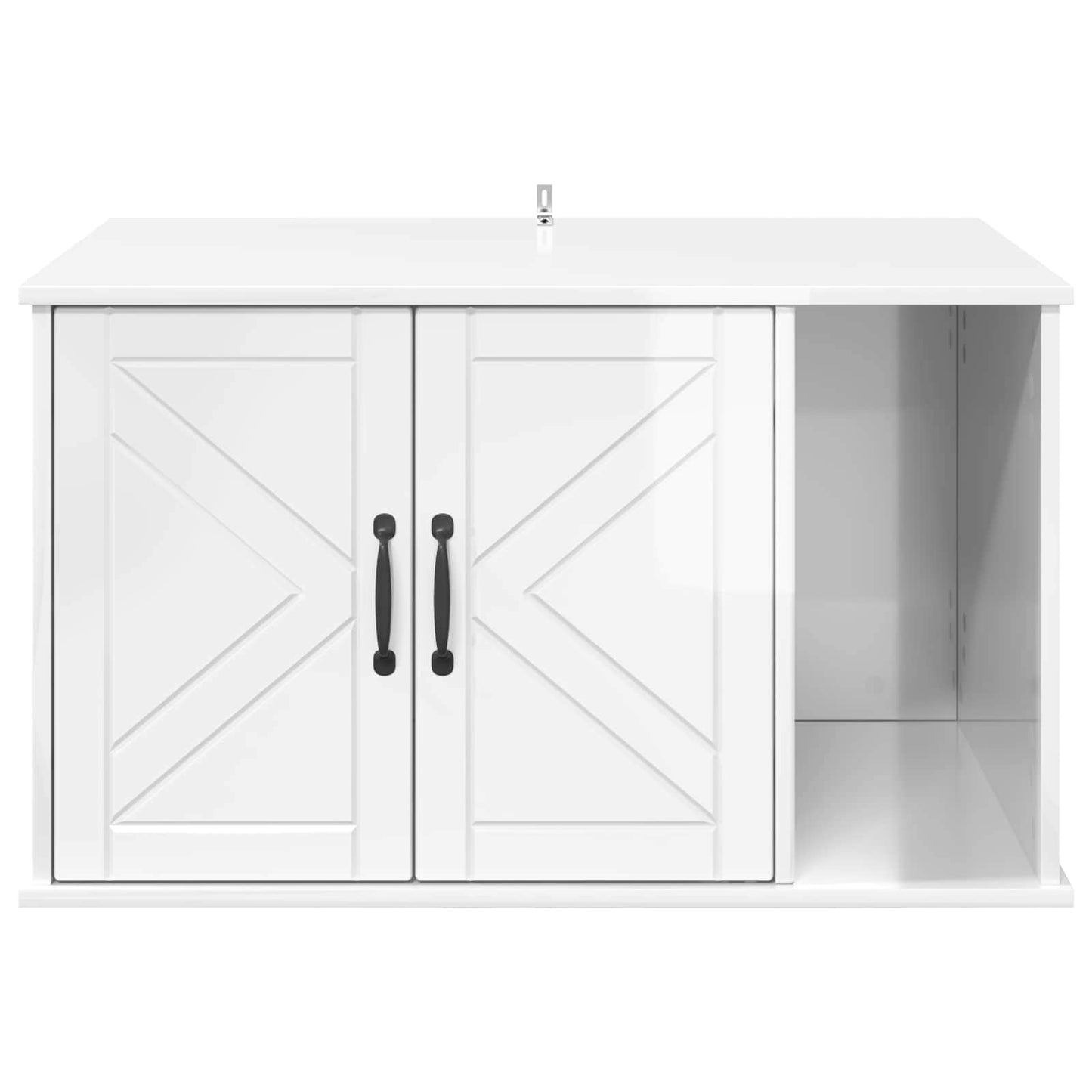 Cat House Gloss White 85 x 55 x 50 cm Engineered Wood