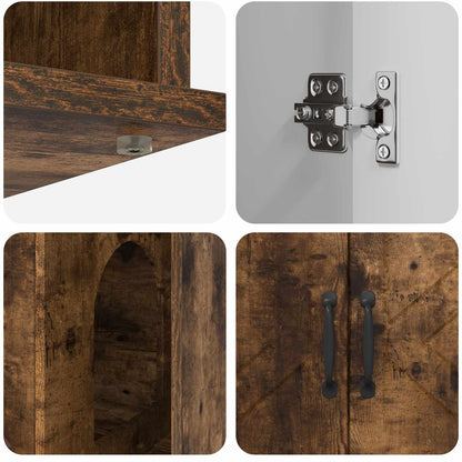 Cat House Smoked Oak 85 x 55 x 50 cm Engineered Wood