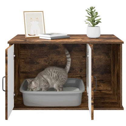 Cat House Smoked Oak 85 x 55 x 50 cm Engineered Wood