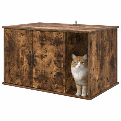 Cat House Smoked Oak 85 x 55 x 50 cm Engineered Wood