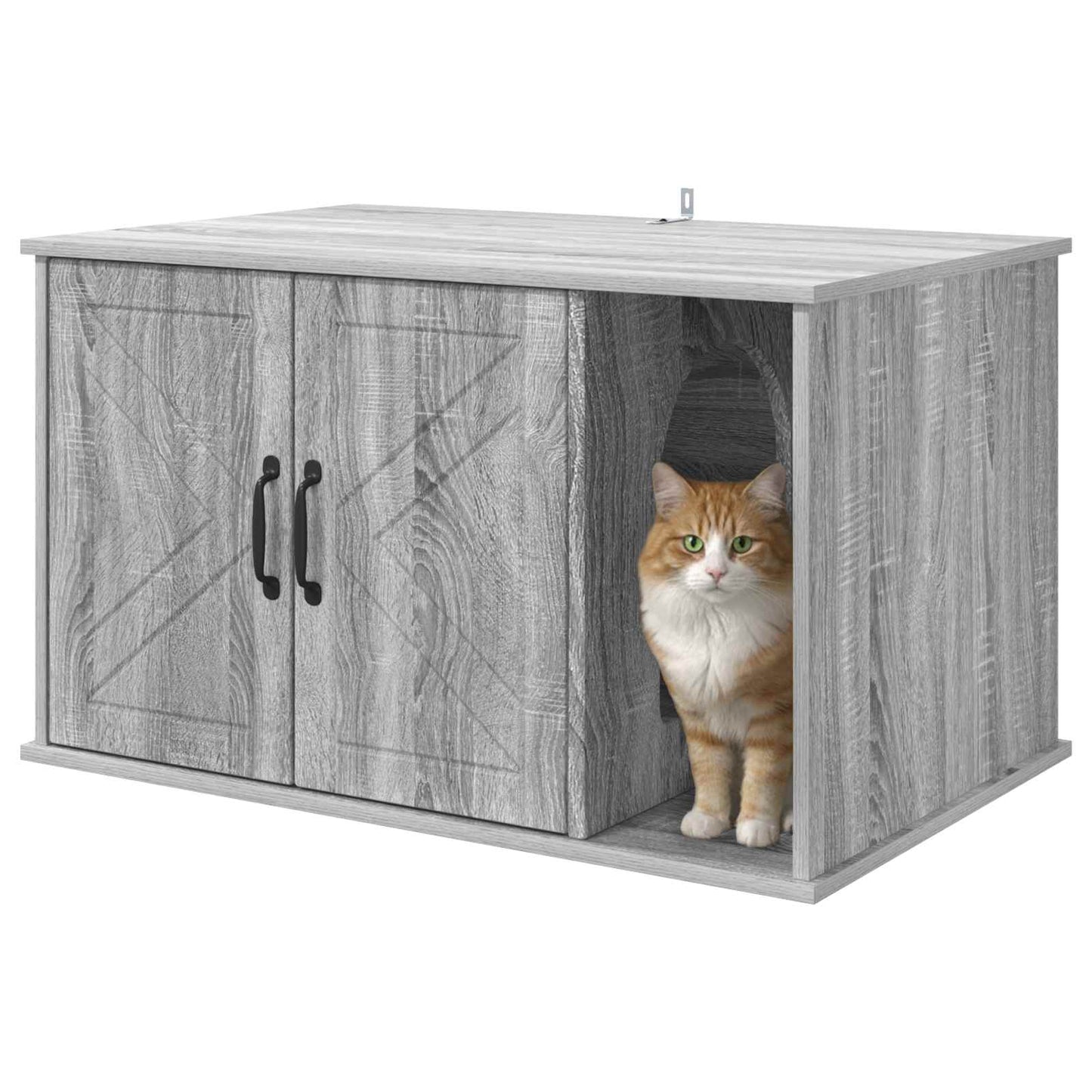 Cat House Grey Sonoma 85 x 55 x 50 cm Engineered Wood