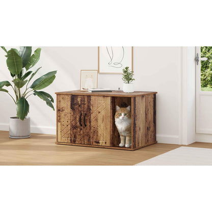Cat House Old Wood 85 x 55 x 50 cm Engineered Wood