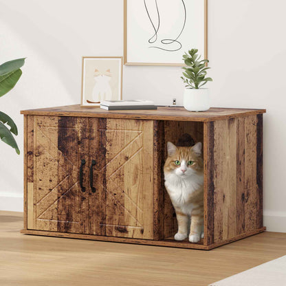 Cat House Old Wood 85 x 55 x 50 cm Engineered Wood