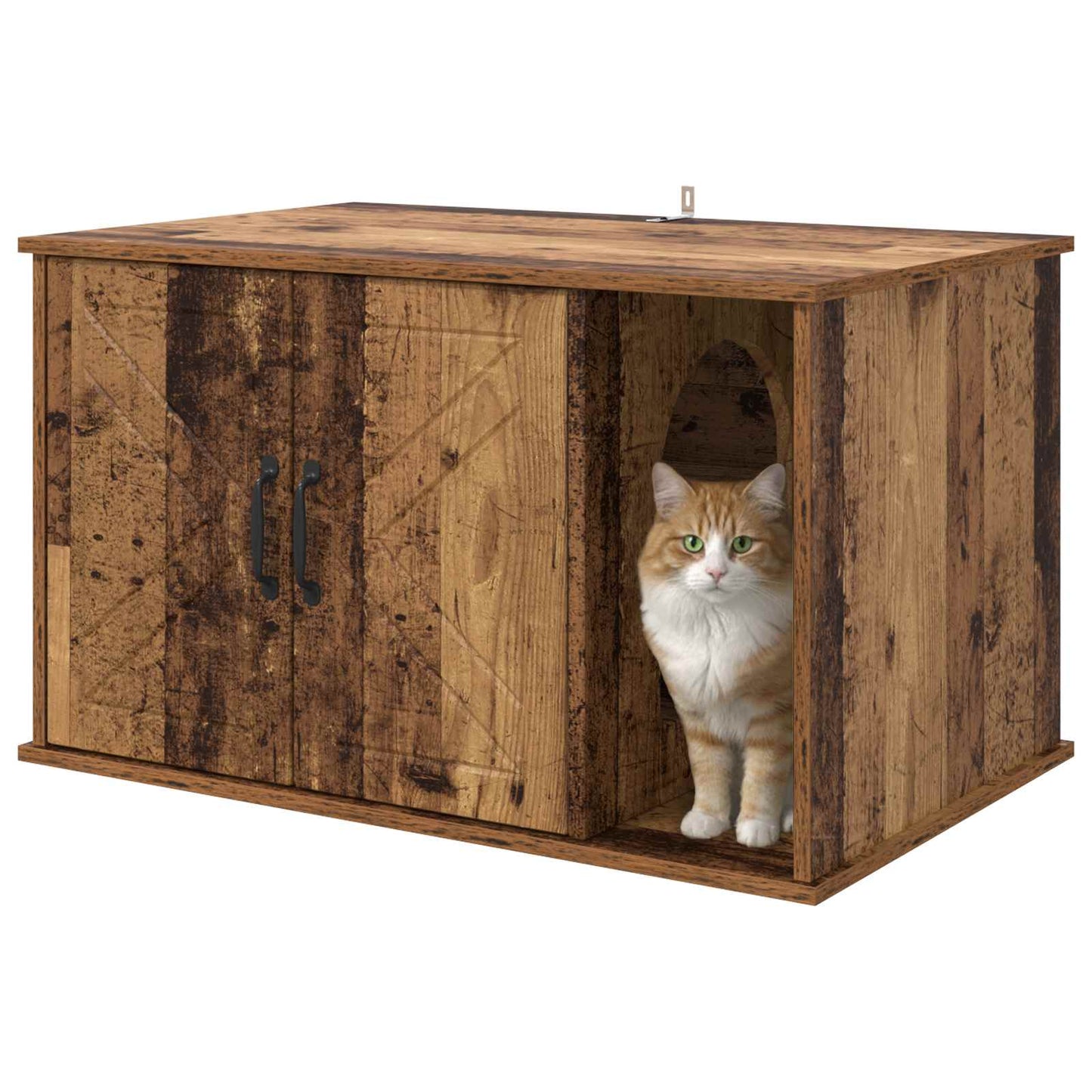 Cat House Old Wood 85 x 55 x 50 cm Engineered Wood