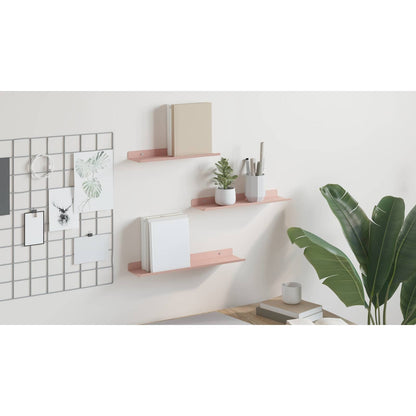 Floating Shelf Wall-mounted 3 pcs Pink 40 x 9 x 2.5 cm Steel