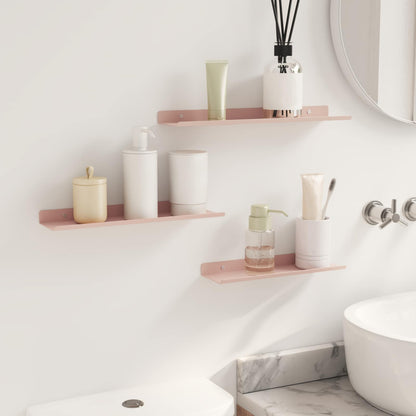 Floating Shelf Wall-mounted 3 pcs Pink 40 x 9 x 2.5 cm Steel