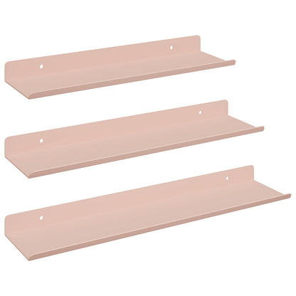 Floating Shelf Wall-mounted 3 pcs Pink 40 x 9 x 2.5 cm Steel