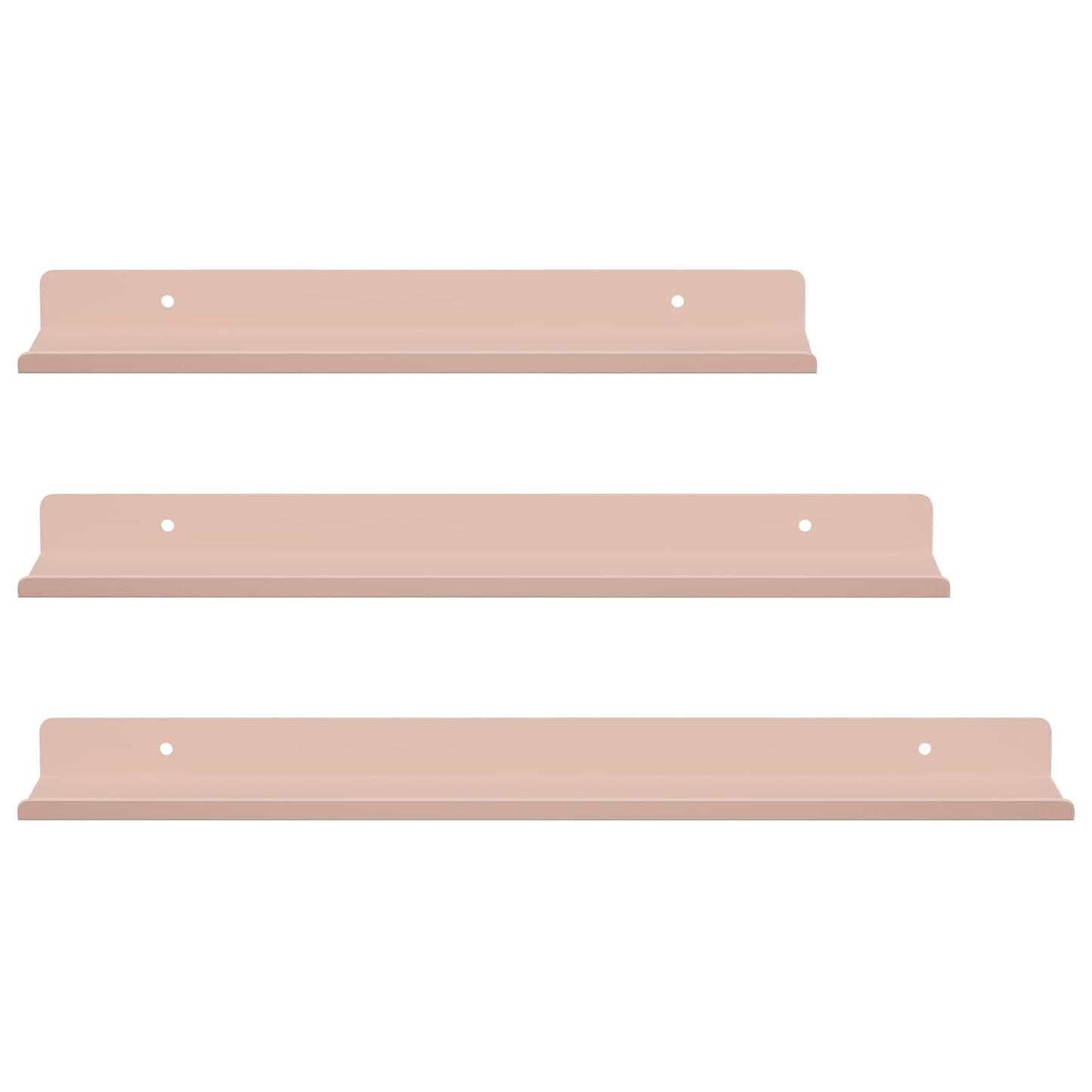 Floating Shelf Wall-mounted 3 pcs Pink 40 x 9 x 2.5 cm Steel