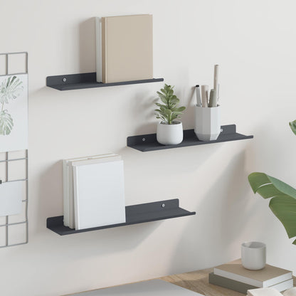 Floating Shelf 3 pcs Anthracite 40 x 9 x 2.5 cm Steel