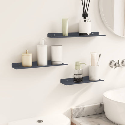 Floating Shelf 3 pcs Anthracite 40 x 9 x 2.5 cm Steel