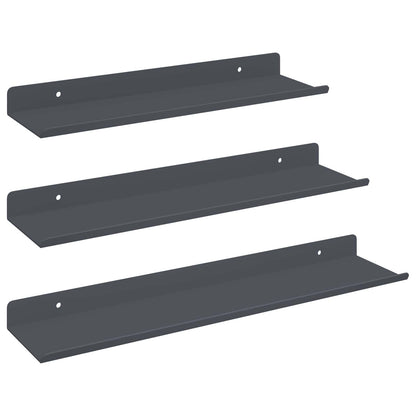 Floating Shelf 3 pcs Anthracite 40 x 9 x 2.5 cm Steel