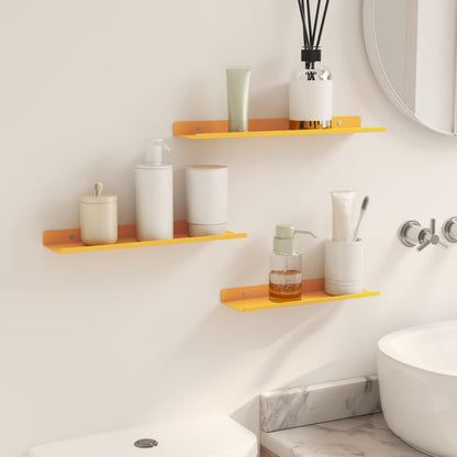 Floating Shelf 3 pcs Mustard Yellow 40 x 9 x 2.5 cm Steel