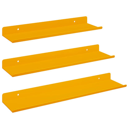 Floating Shelf 3 pcs Mustard Yellow 40 x 9 x 2.5 cm Steel