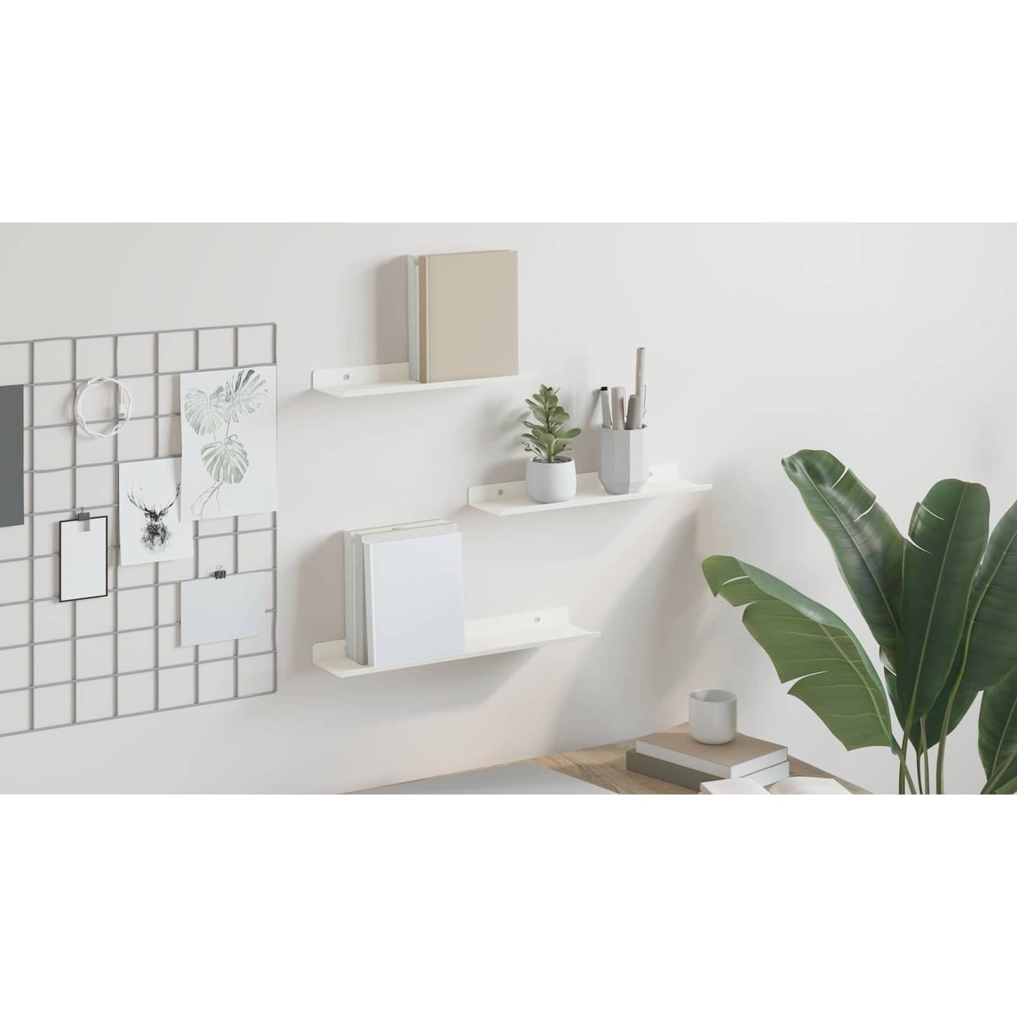 Floating Shelf Wall-mounted 3 pcs White 40 x 9 x 2.5 cm Steel