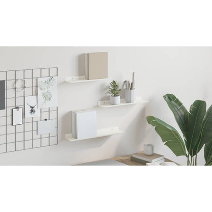Floating Shelf Wall-mounted 3 pcs White 40 x 9 x 2.5 cm Steel