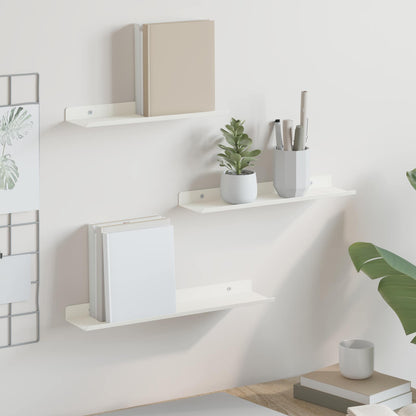 Floating Shelf Wall-mounted 3 pcs White 40 x 9 x 2.5 cm Steel